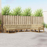 Set vanjskih sofa 8 kom. Bijela i bež 404 x 245,5 x 73 cm