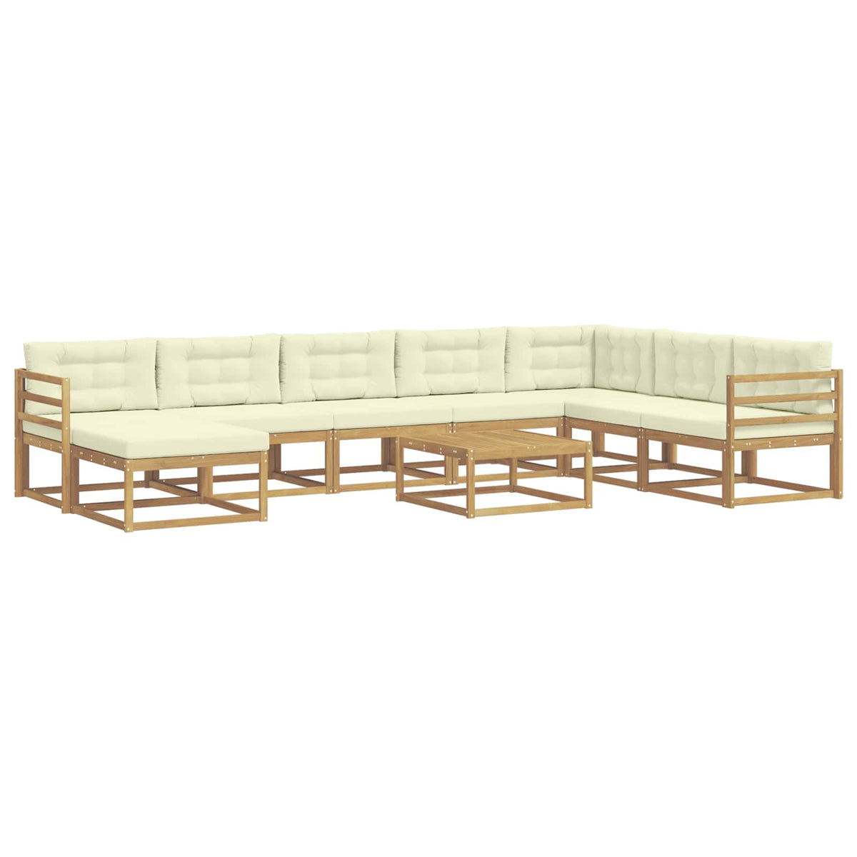 Set vanjskih sofa 9 pcs Bijela i krem