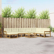 Set vanjskih sofa 9 pcs Bijela i krem