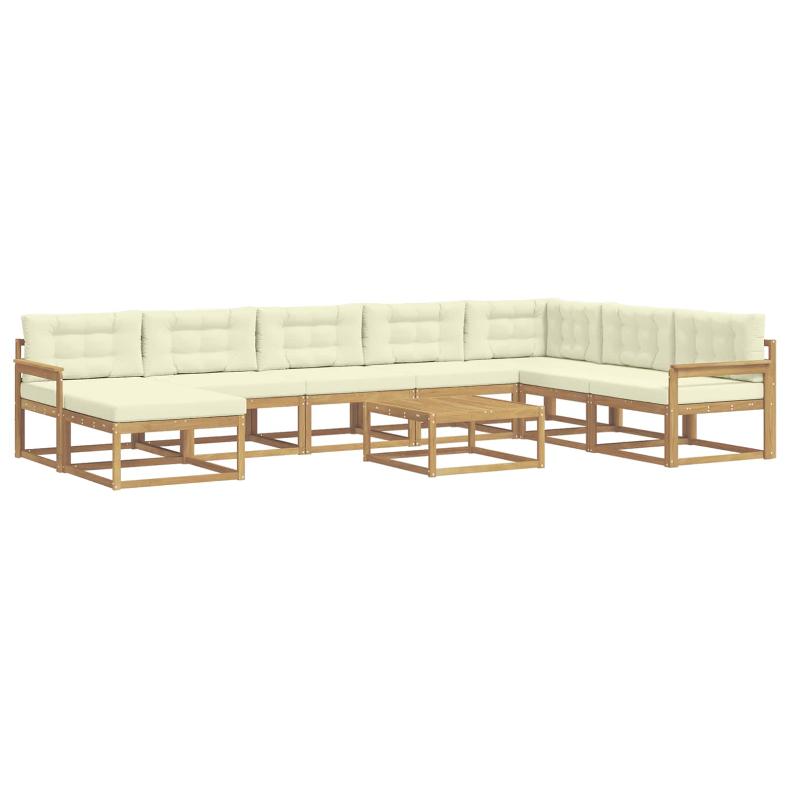 Set vanjskih sofa 9 pcs Bijela i krem