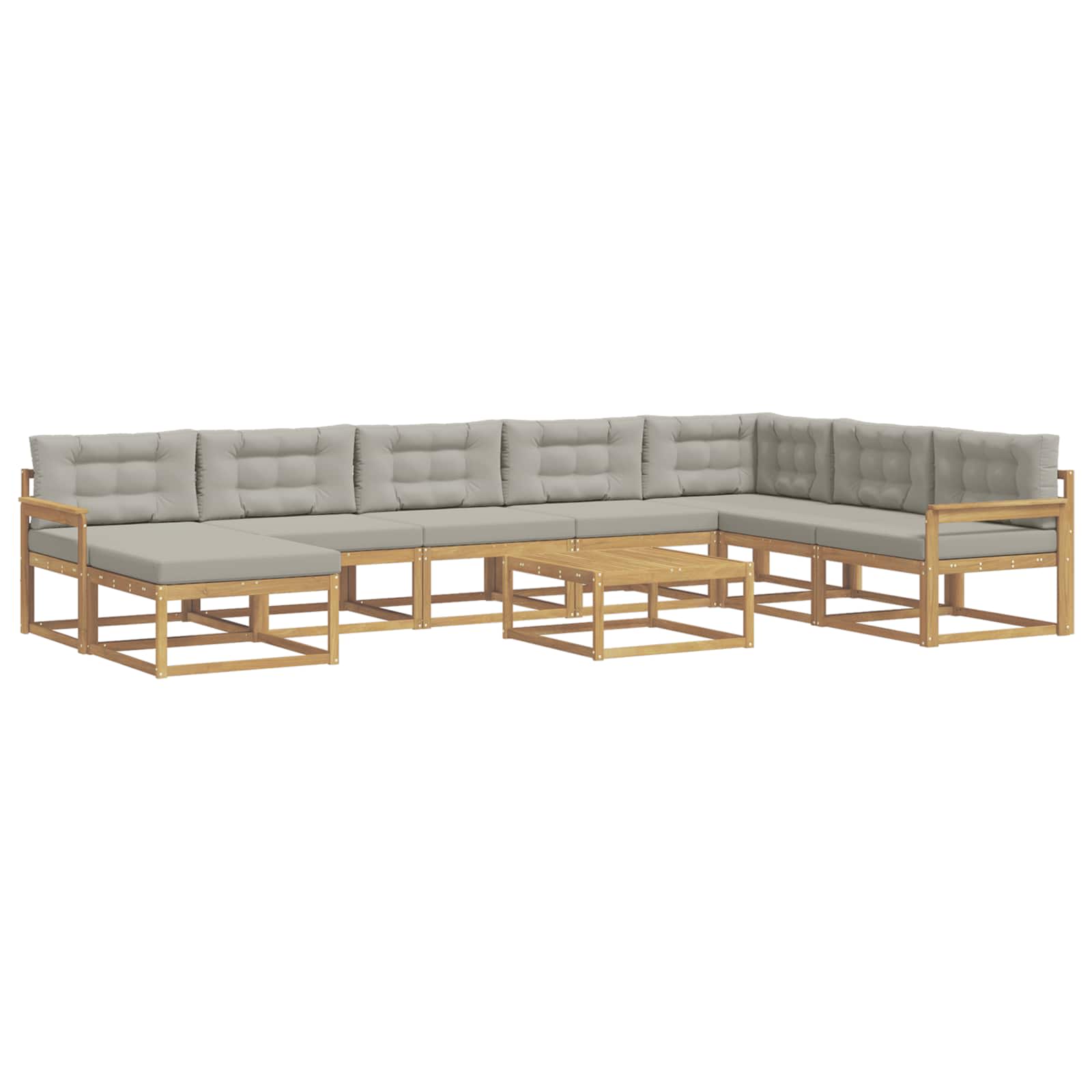 Set vanjskih sofa 9 pcs Bijela i svjetlosiva