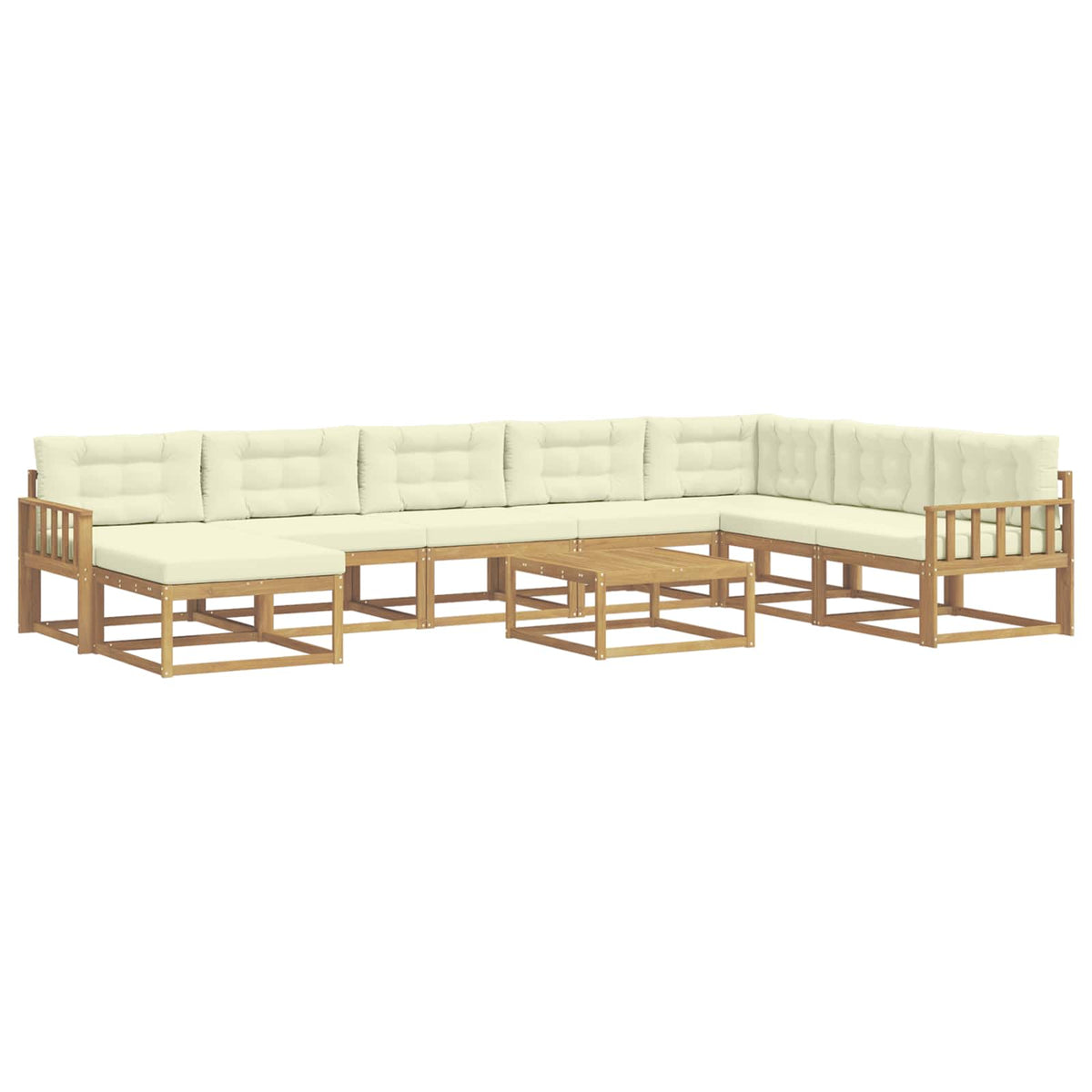 Set vanjskih sofa 9 pcs Bijela i krem