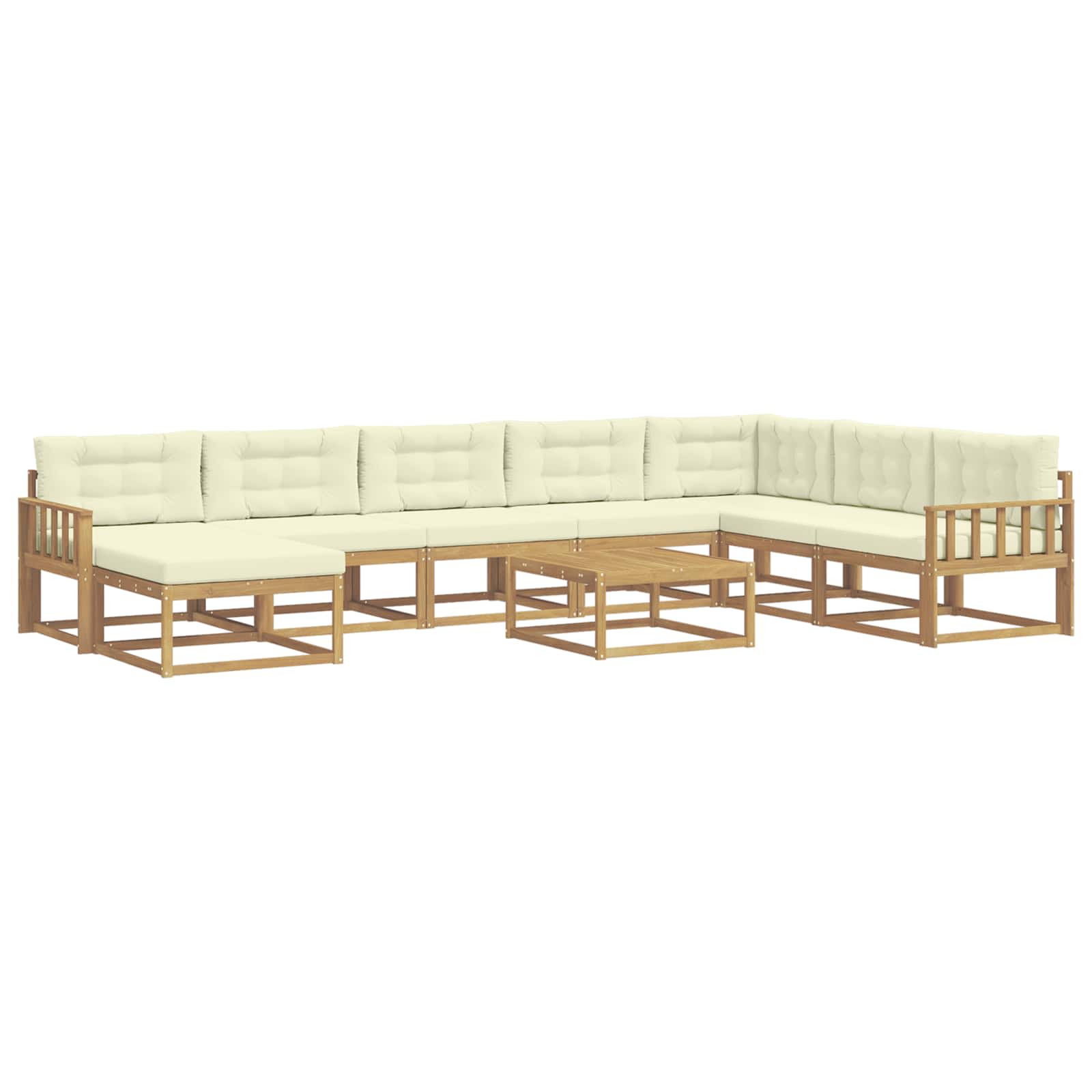 Set vanjskih sofa 9 pcs Bijela i krem