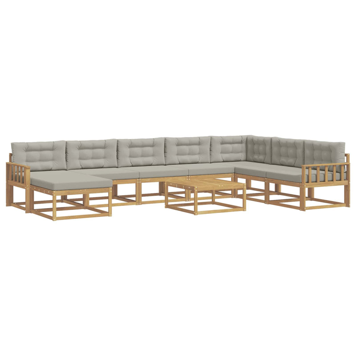 Set vanjskih sofa 9 pcs Bijela i svjetlosiva