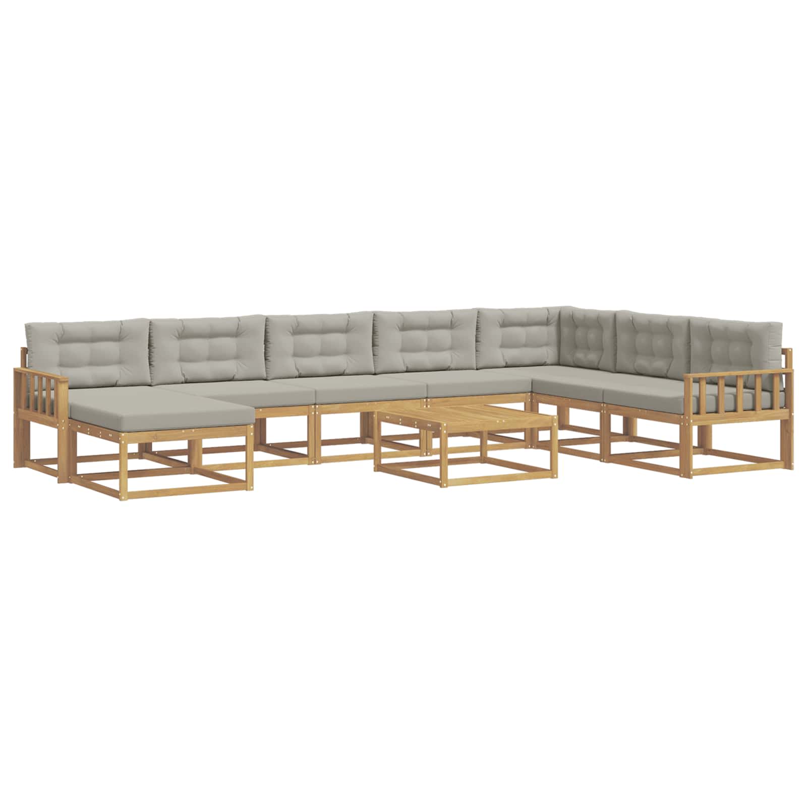 Set vanjskih sofa 9 pcs Bijela i svjetlosiva