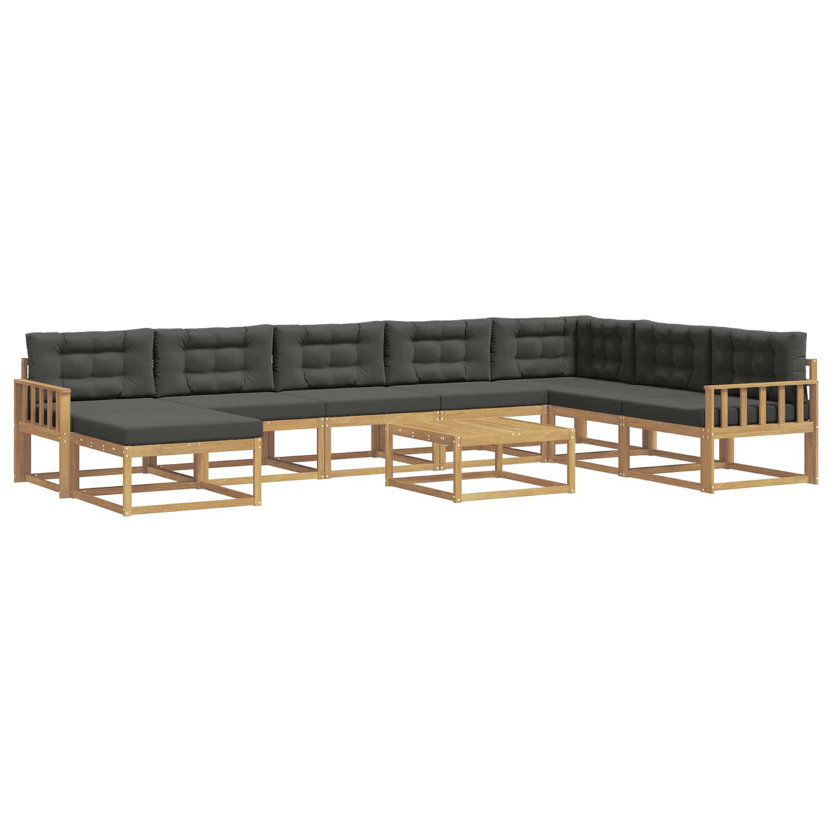 Set vanjskih sofa 9 pcs Bijela i antracit