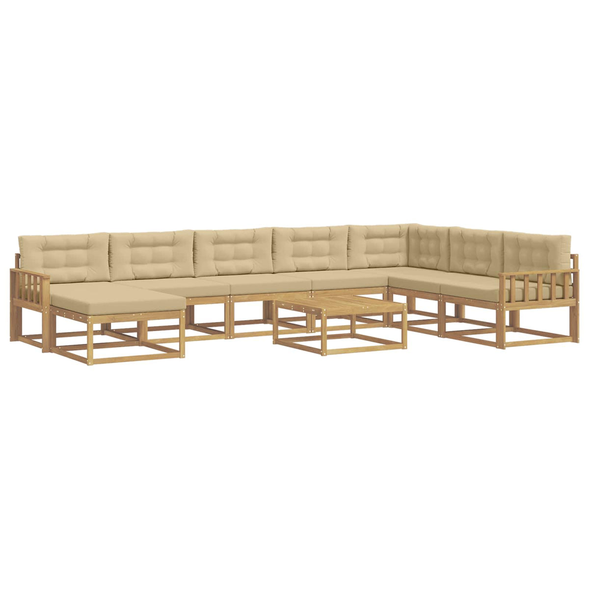 Set vanjskih sofa 9 pcs Bijela i bež