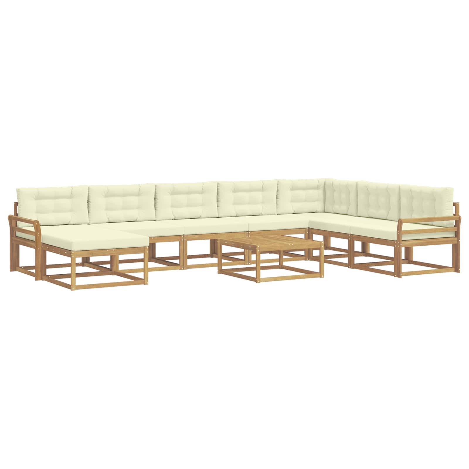 Set vanjskih sofa 9 pcs Bijela i krem