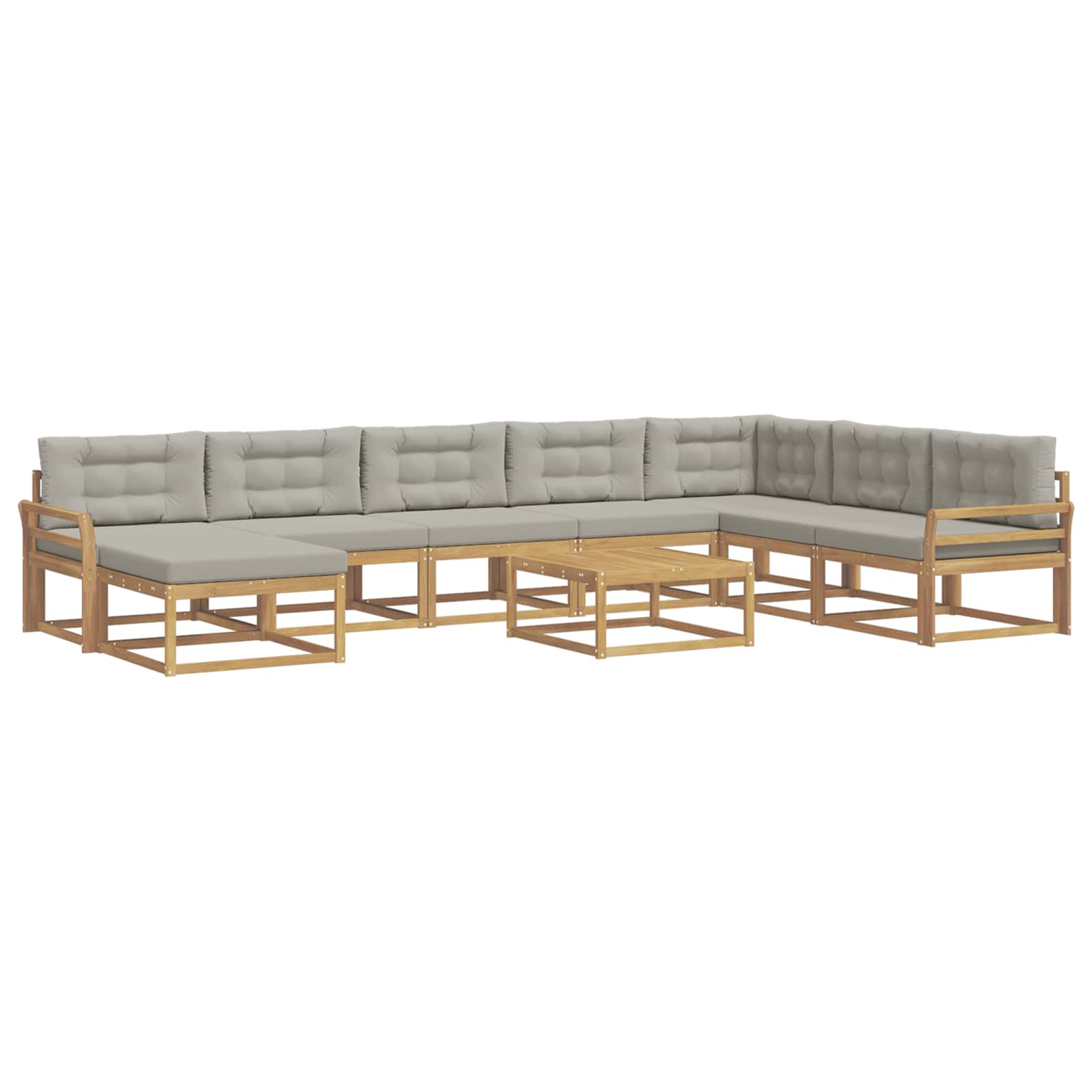 Set vanjskih sofa 9 pcs Bijela i svjetlosiva