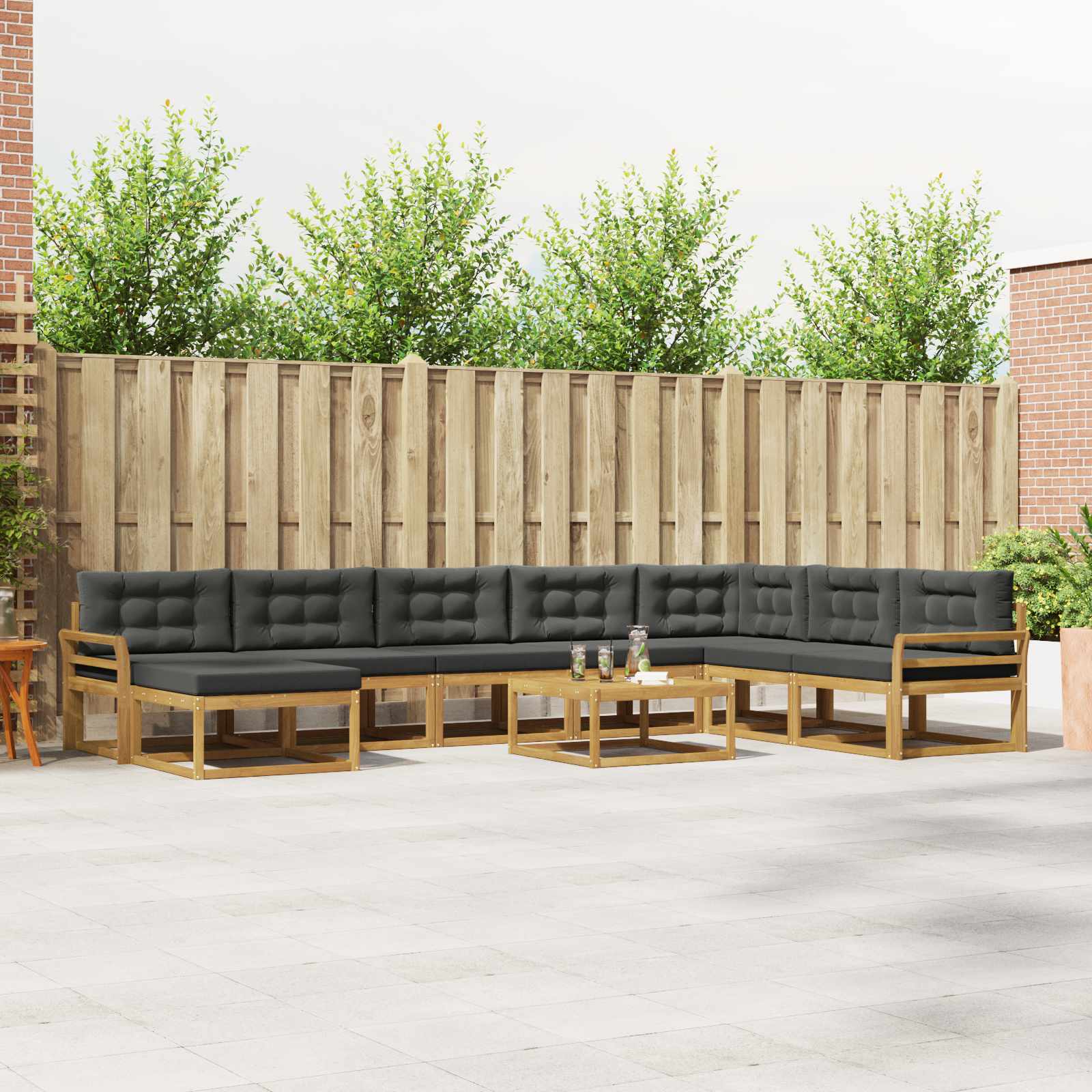Set vanjskih sofa 9 pcs Bijela i antracit