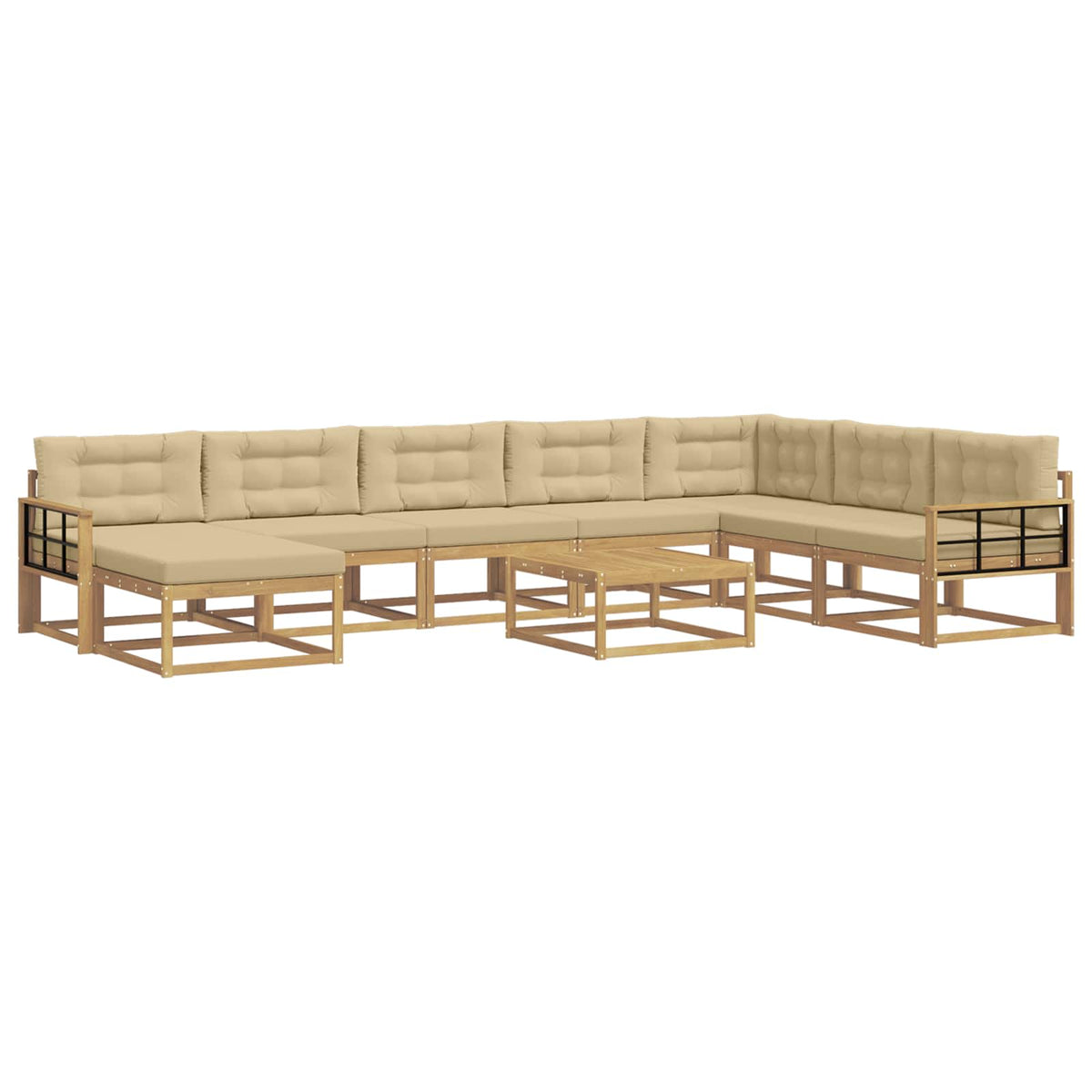 Set vanjskih sofa 9 kom. Bijela i bež