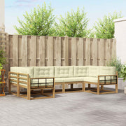 Set vanjskih sofa 6 kom. Bijela i krem 325 x 168,5 x 73 cm