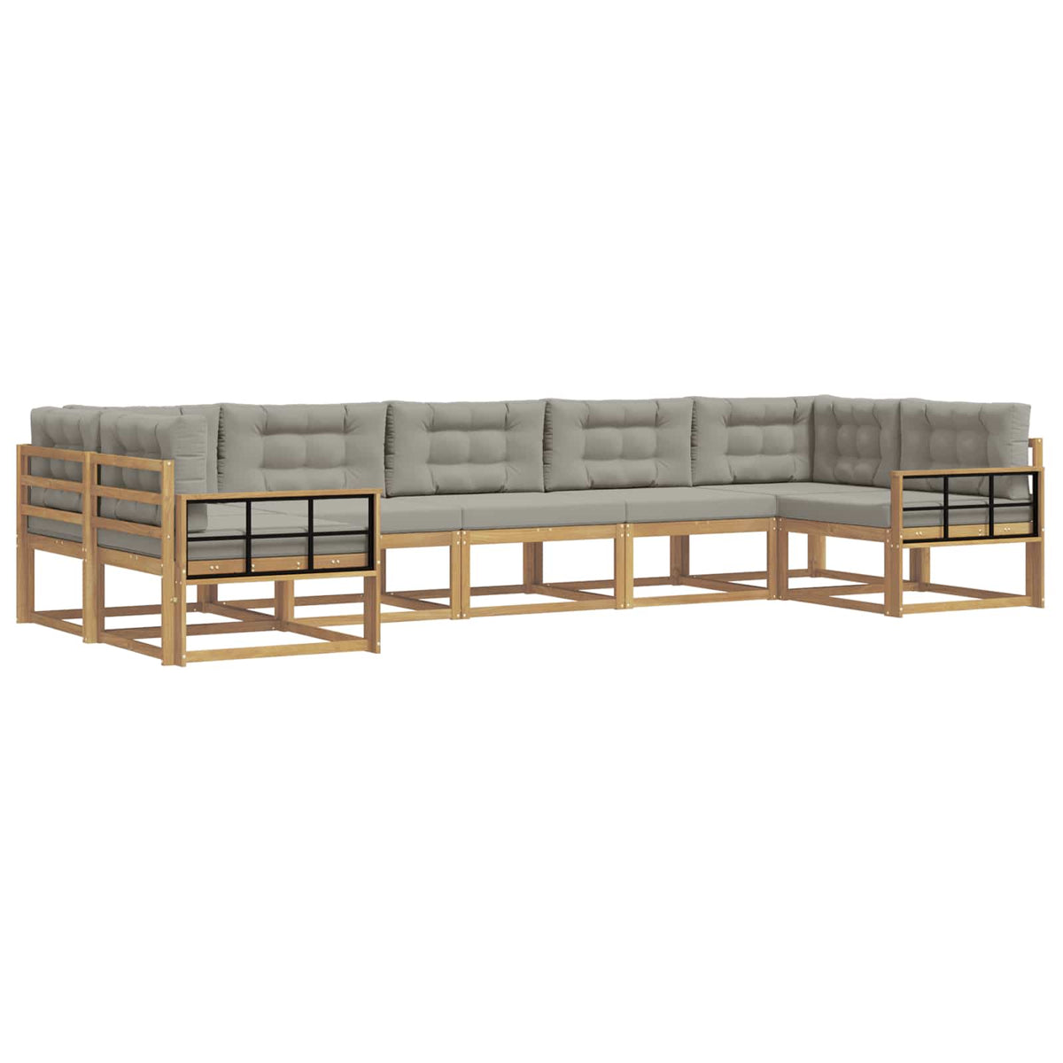 Set vanjskih sofa 7 kom. Bijela i svjetlosiva Smeđa 404 x 168,5 x 73 cm