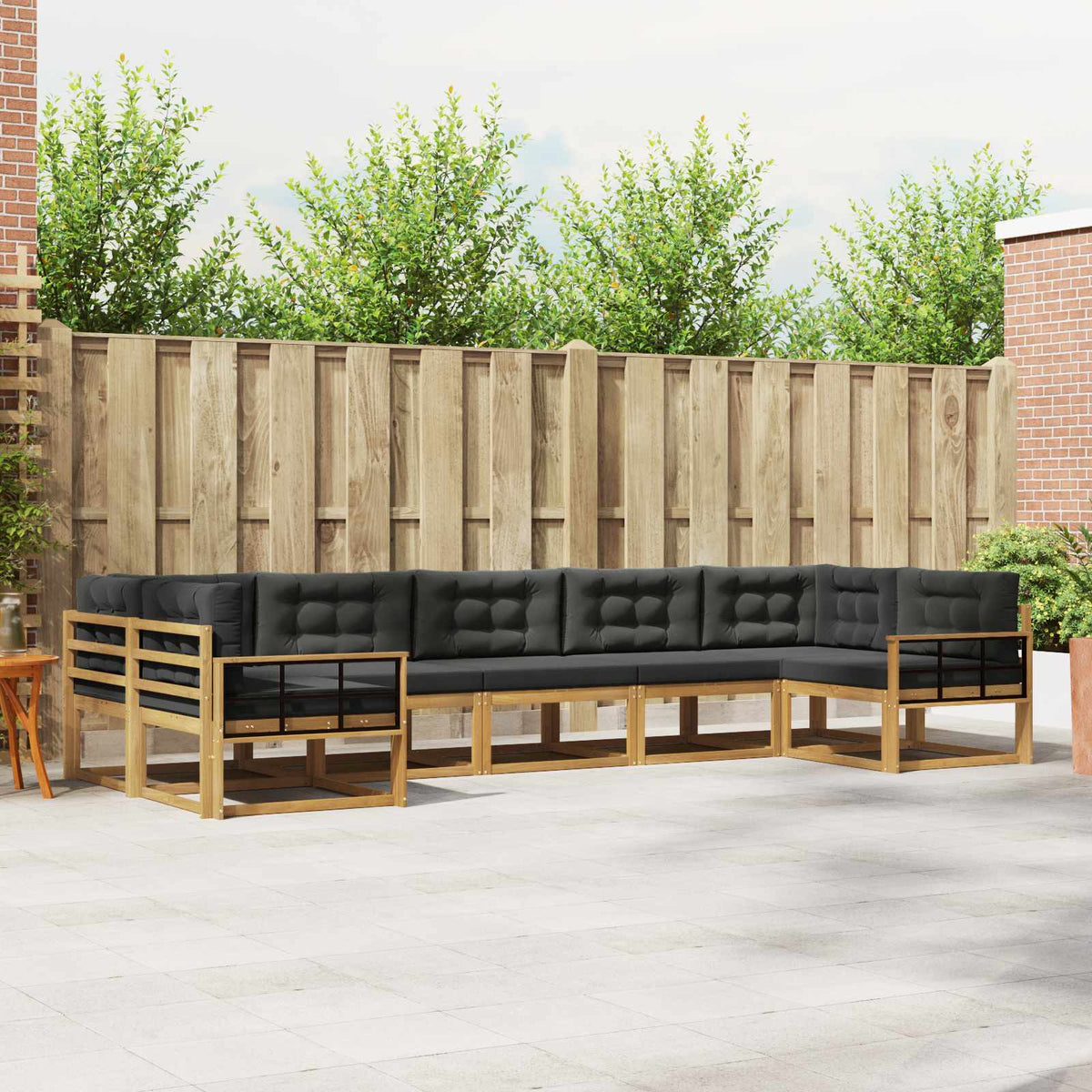 Set vanjskih sofa 7 kom. Bijela i antracit Smeđa 404 x 168,5 x 73 cm