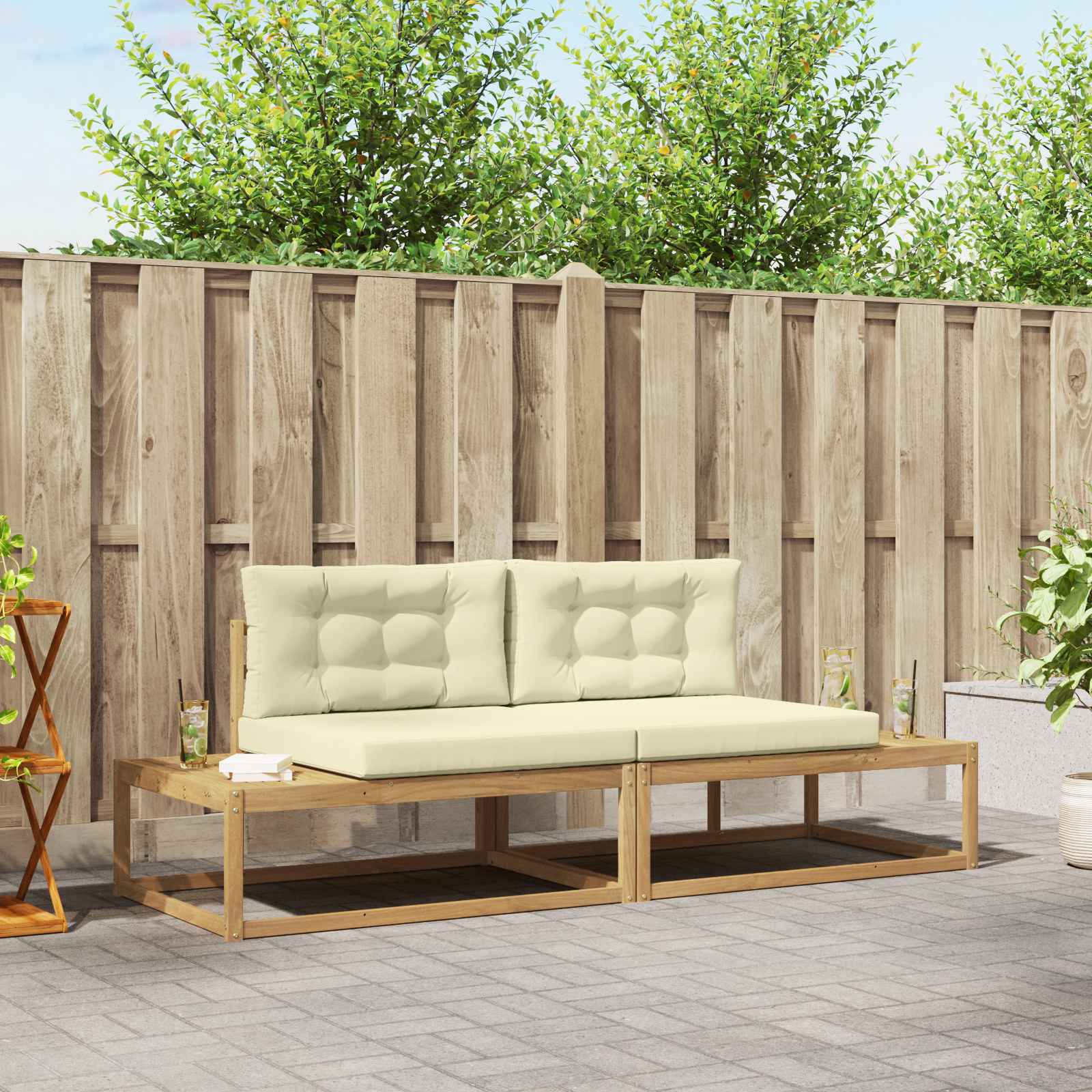 Set vanjskih sofa Bijela 230,5 x 83 x 73 cm Poliester