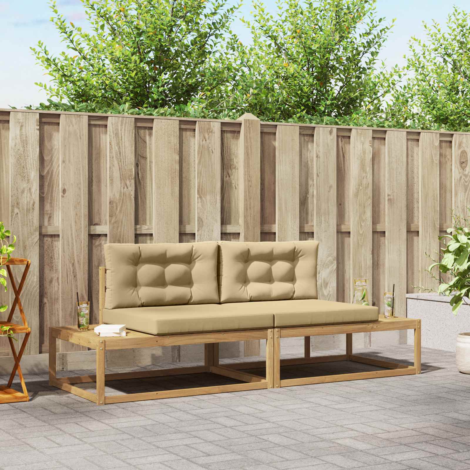 Set vanjskih sofa Bijela 230,5 x 83 x 73 cm Poliester