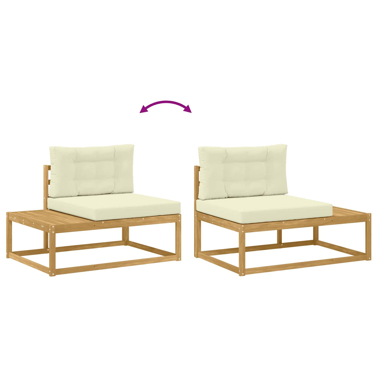 Set vanjskih sofa s jastukom Bijela 79 x 79 x 37 cm Poliester