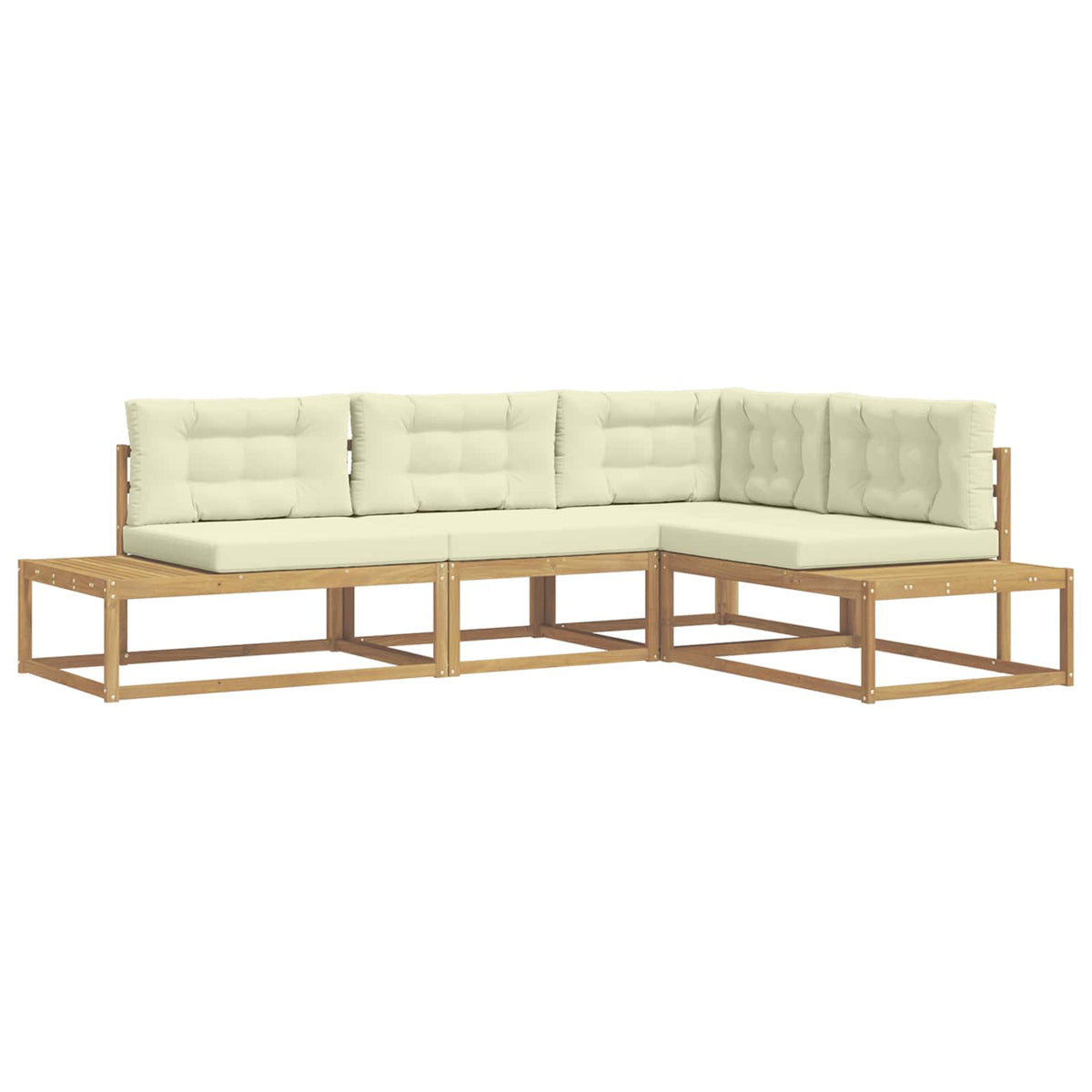 Set vanjskih sofa Bijela 277,5 x 198,5 x 73 cm Poliester