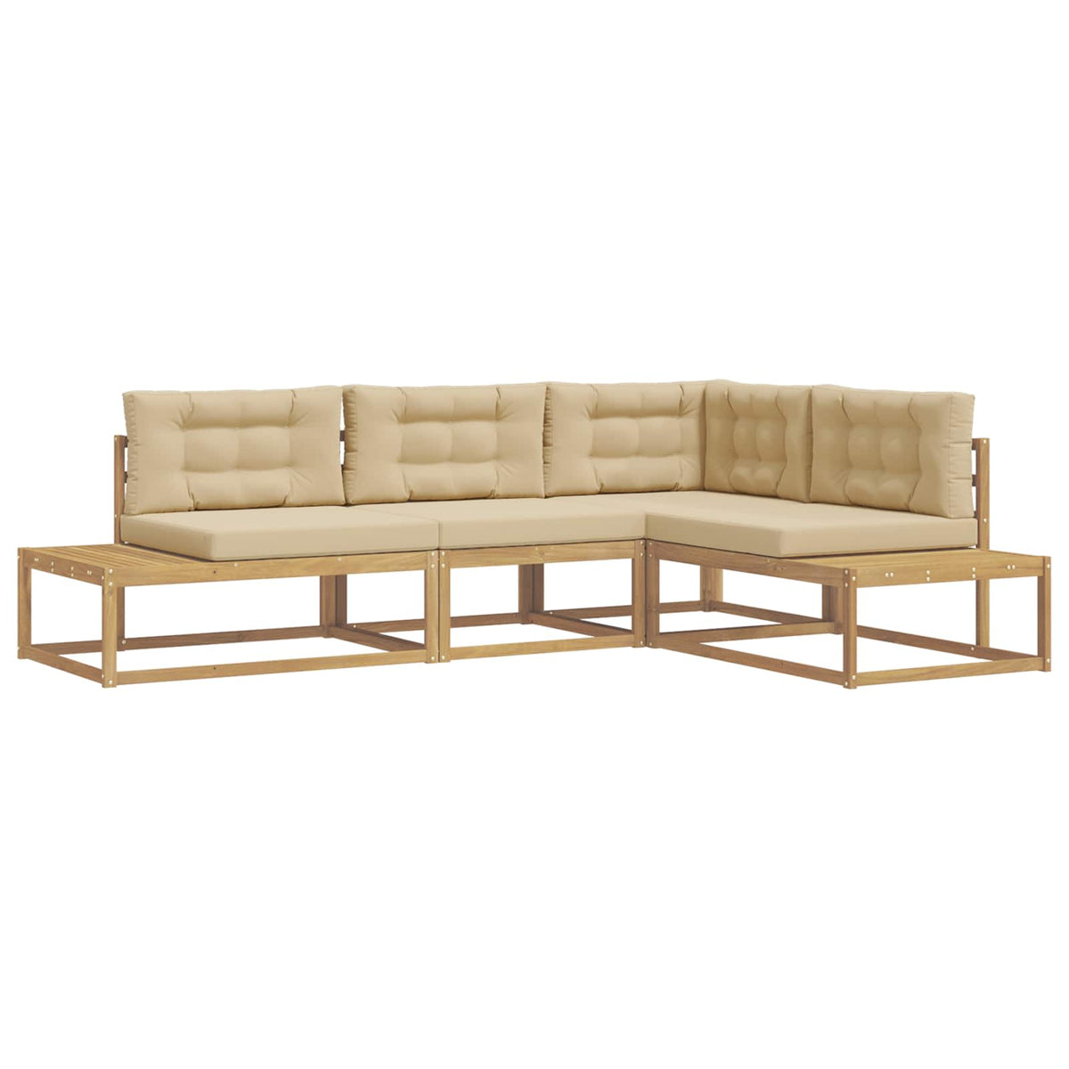 Set vanjskih sofa Bijela 277,5 x 198,5 x 73 cm Poliester