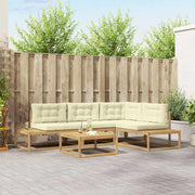 Set vanjskih sofa 5 kom. Bijela Poliester
