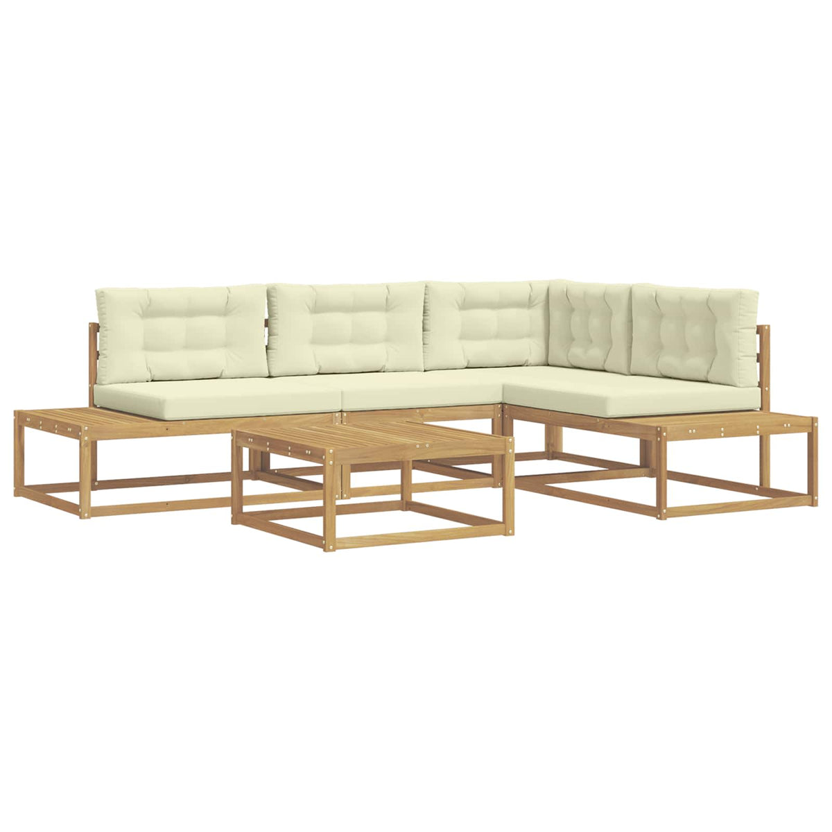 Set vanjskih sofa 5 kom. Bijela Poliester