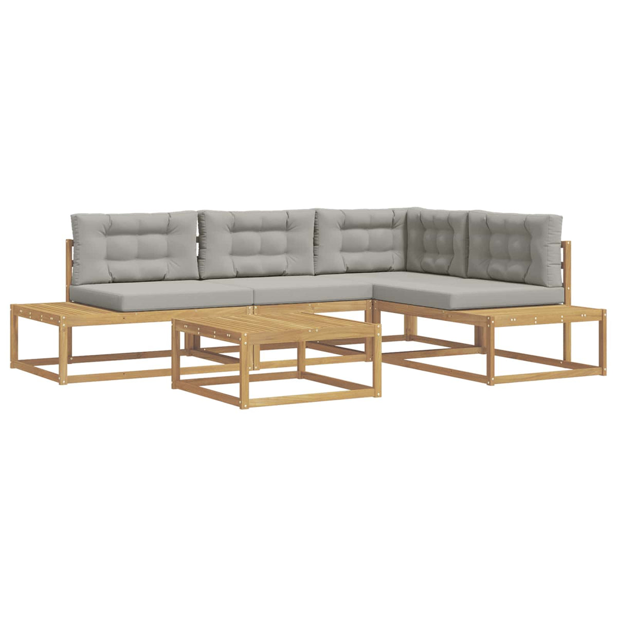 Set vanjskih sofa 5 kom. Bijela Poliester