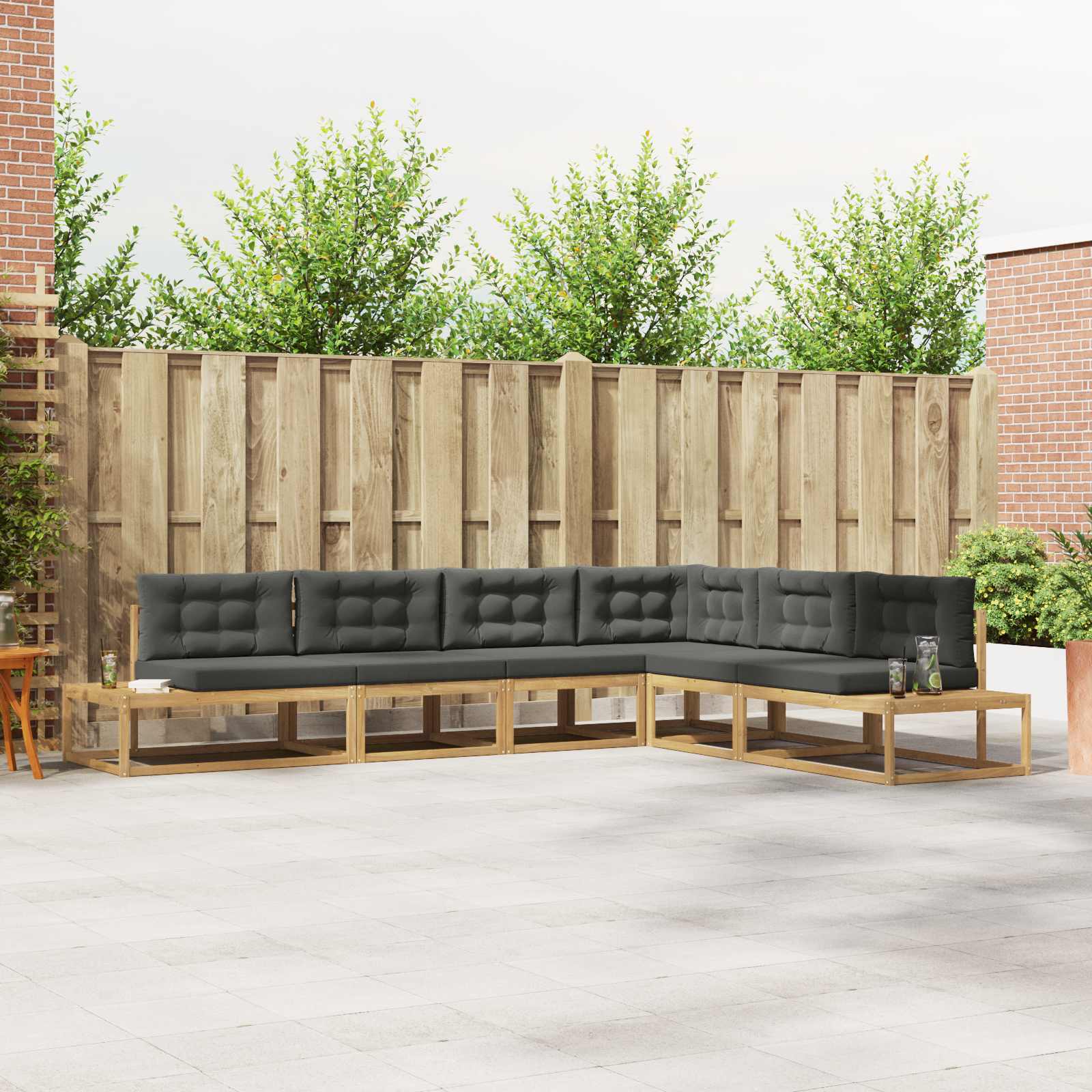 Set vanjskih sofa Bijela 357 x 198,5 x 73 cm Poliester