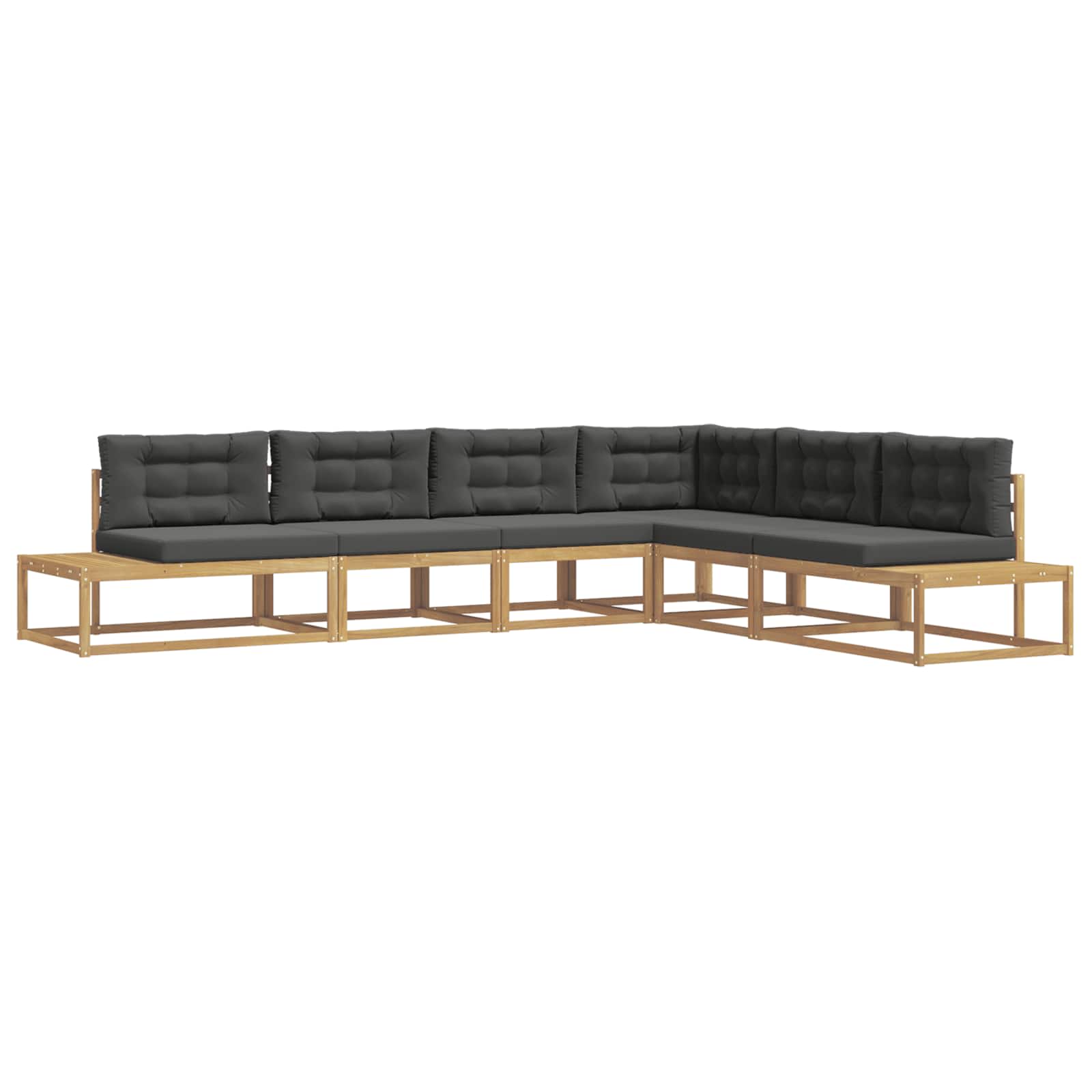 Set vanjskih sofa Bijela 357 x 198,5 x 73 cm Poliester