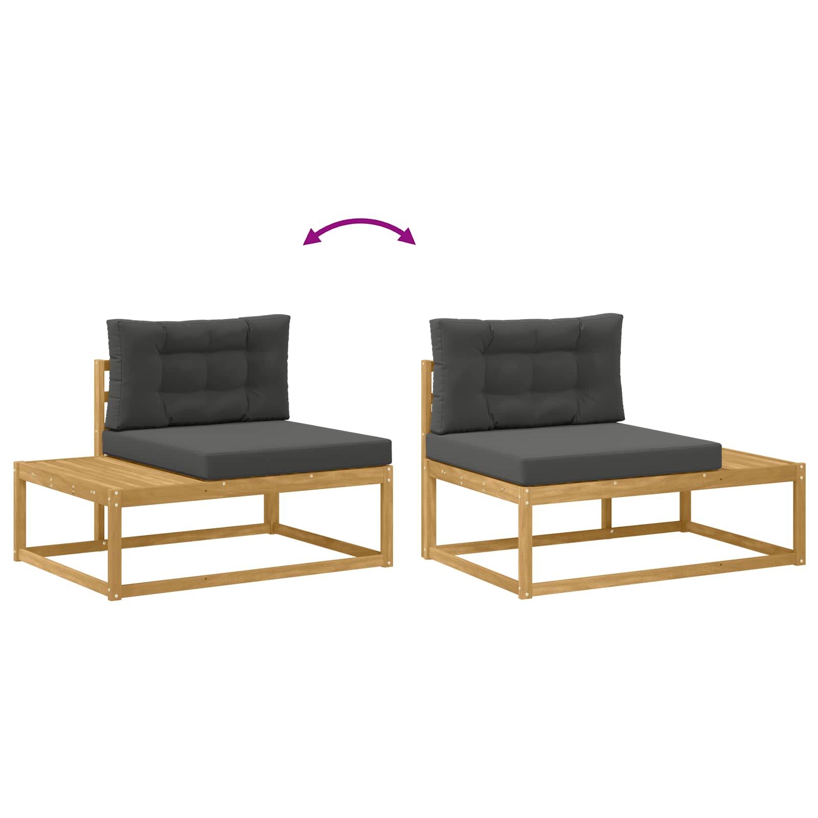 Set vanjskih sofa Bijela 357 x 198,5 x 73 cm Poliester