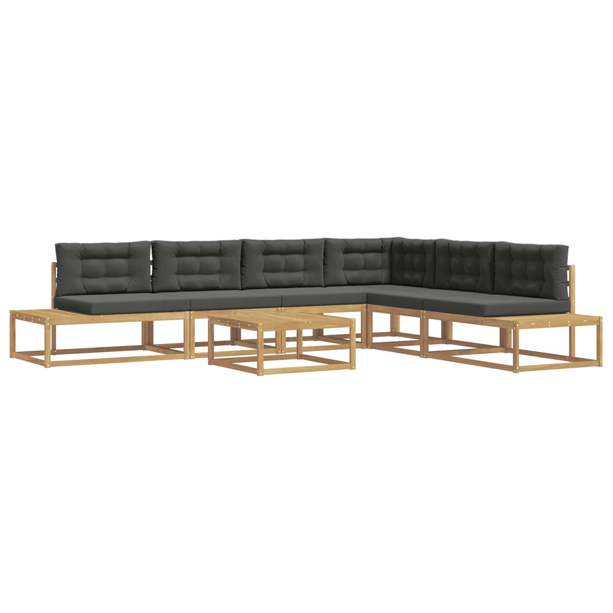 7 kom. Set vanjskih sofa Poliester Bijela