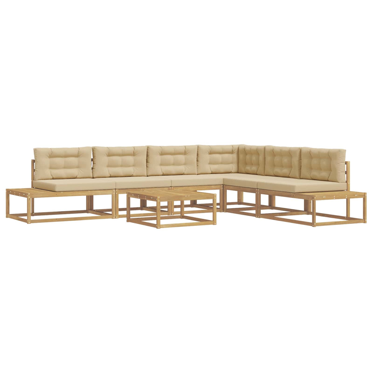 7 kom. Set vanjskih sofa Poliester Bijela