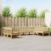 Set vanjskih sofa s jastukom 9 pcs Bijela i bež