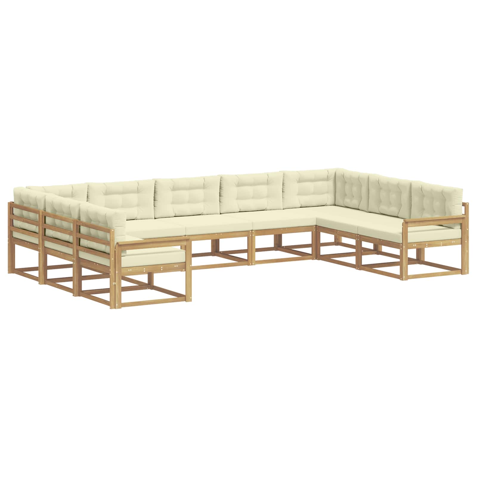 Set vanjskih sofa s jastukom 9 pcs Bijela i krem