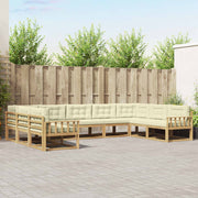 Set vanjskih sofa s jastukom 9 pcs Bijela i krem