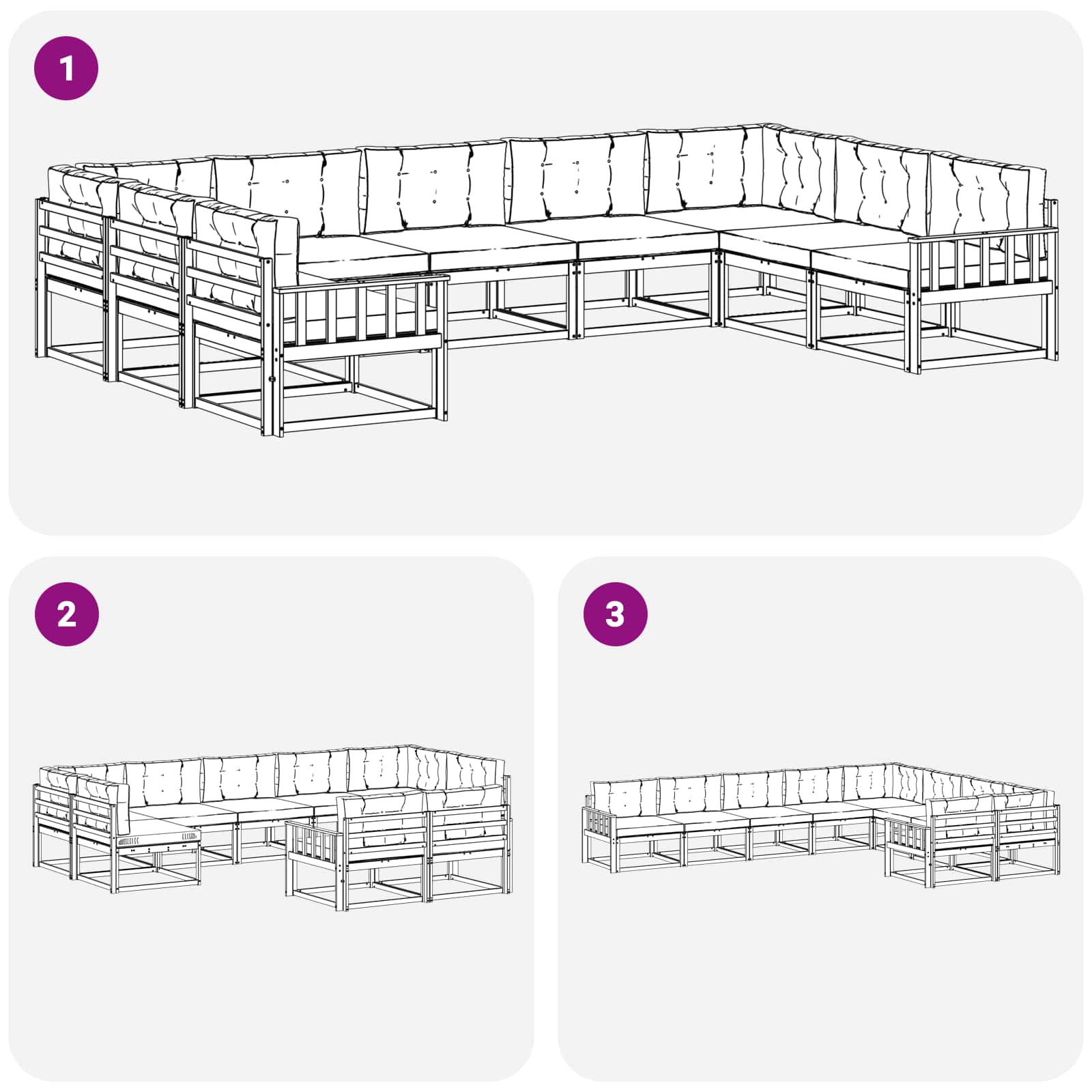 Set vanjskih sofa s jastukom 9 pcs Bijela i krem