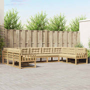 Set vanjskih sofa s jastukom 9 pcs Bijela i bež
