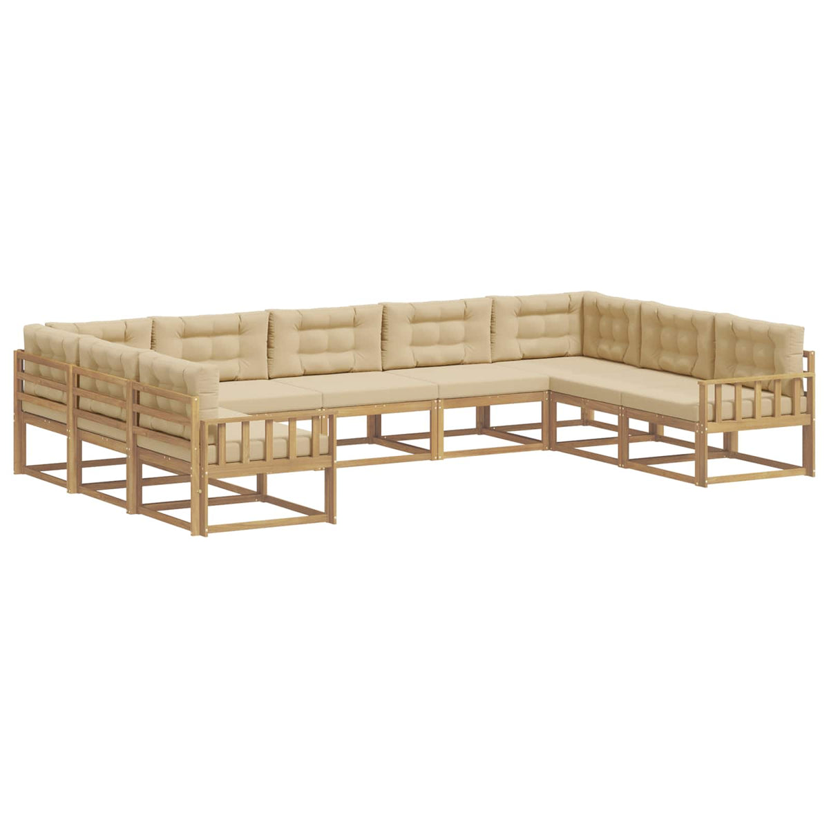 Set vanjskih sofa s jastukom 9 pcs Bijela i bež