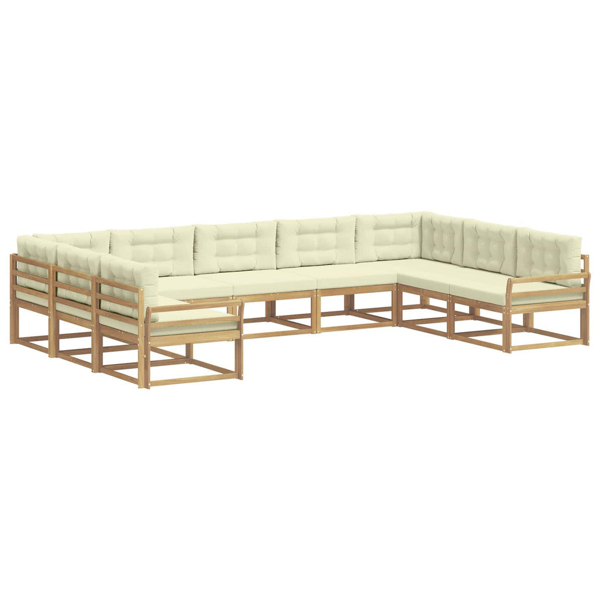 Set vanjskih sofa s jastukom 9 pcs Bijela i krem