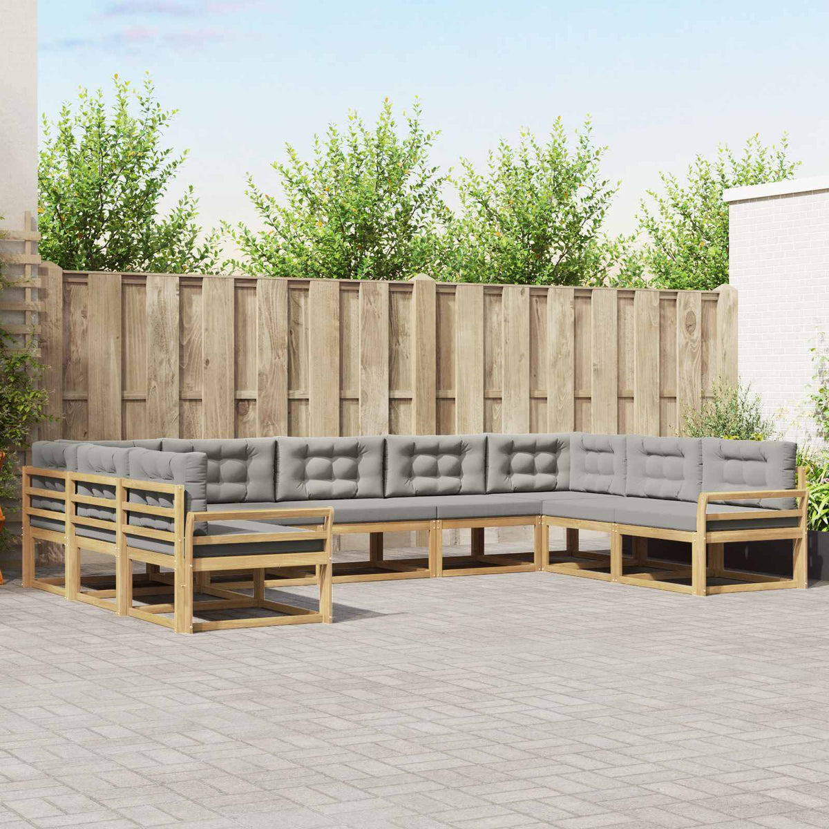 Set vanjskih sofa 9 kom. Bijela i svjetlosiva