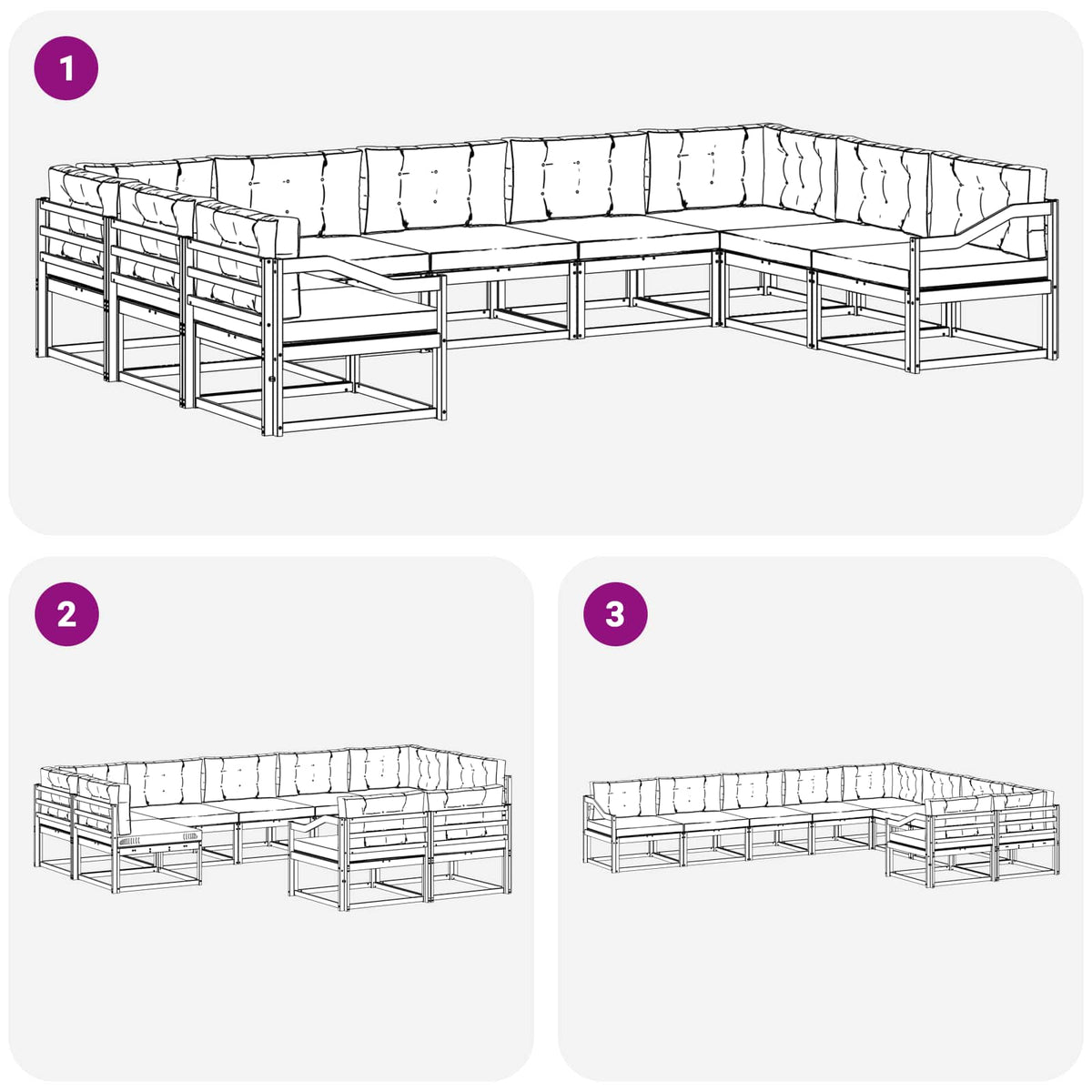 Set vanjskih sofa 7 pcs Čvrsto drvo akacije