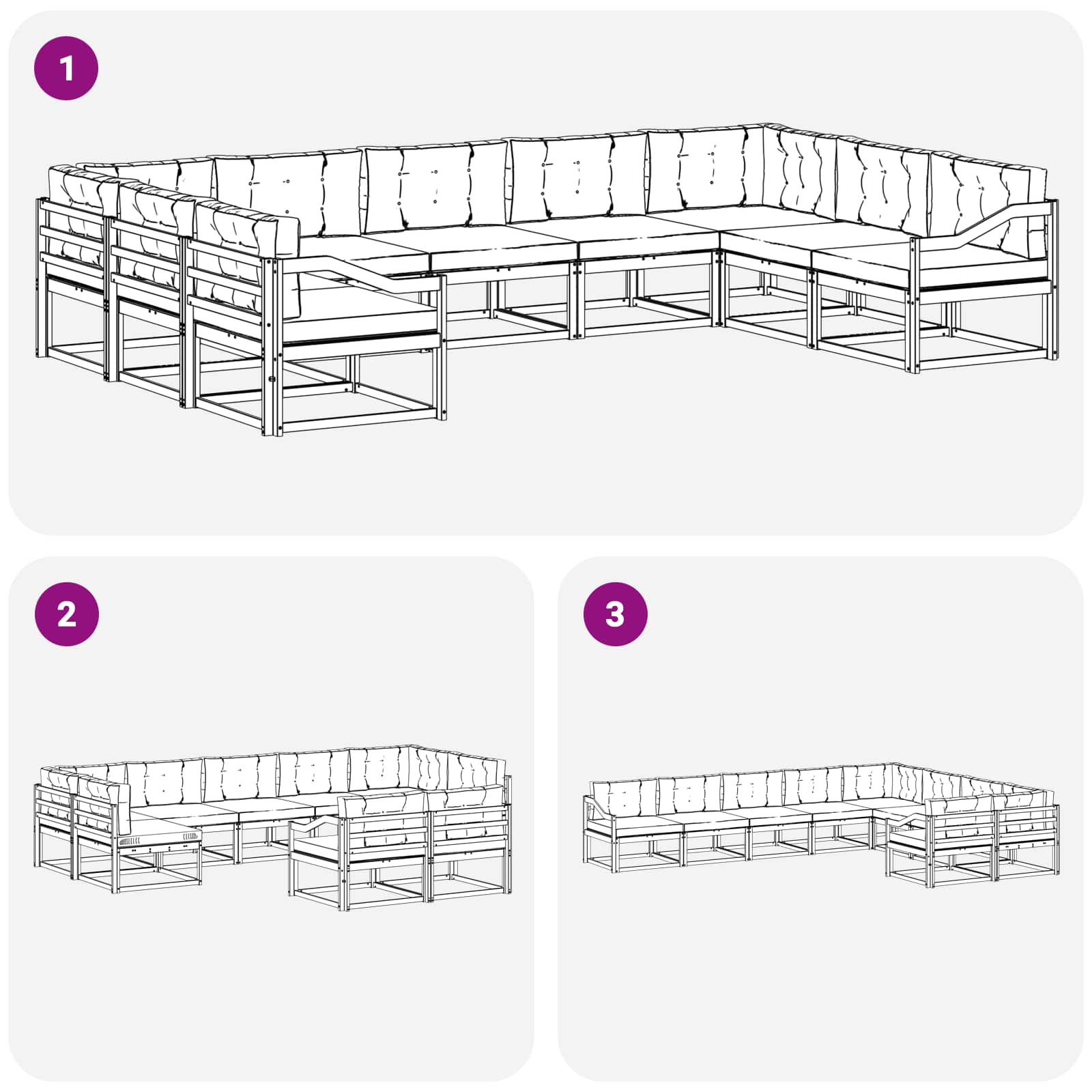 Set vanjskih sofa 7 pcs Čvrsto drvo akacije