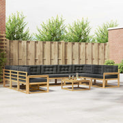 Set vanjskih sofa s jastukom 10 pcs Bijela i antracit