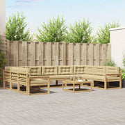 Set vanjskih sofa s jastukom 10 pcs Bijela i bež