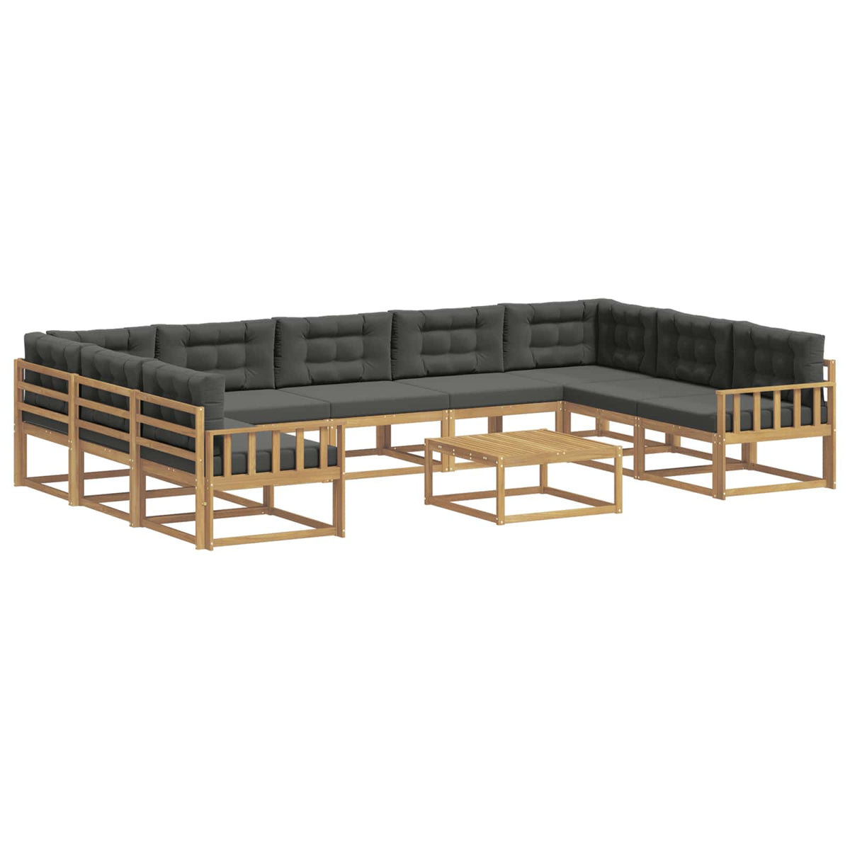 Set vanjskih sofa s jastukom 10 pcs Bijela i antracit