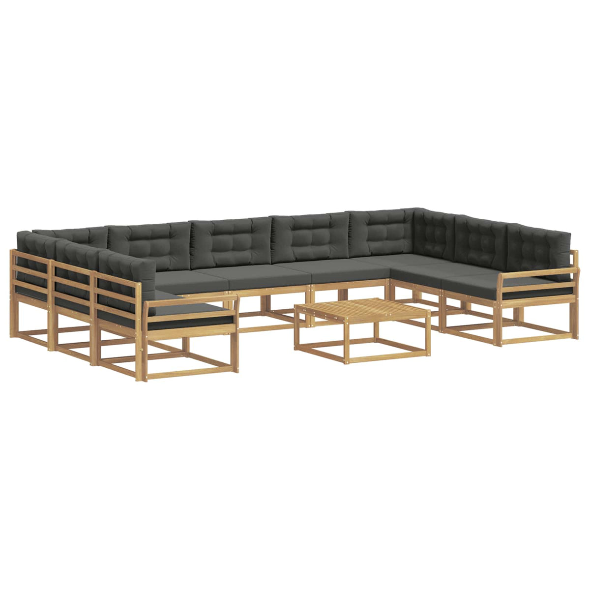 Set vanjskih sofa s jastukom 10 pcs Bijela i antracit