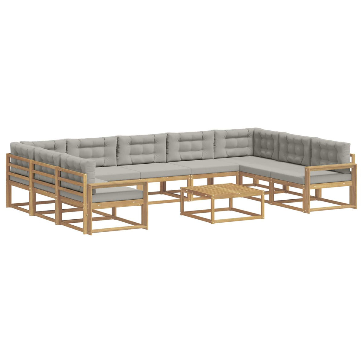 Set vanjskih sofa s jastukom 10 pcs Bijela i svjetlosiva