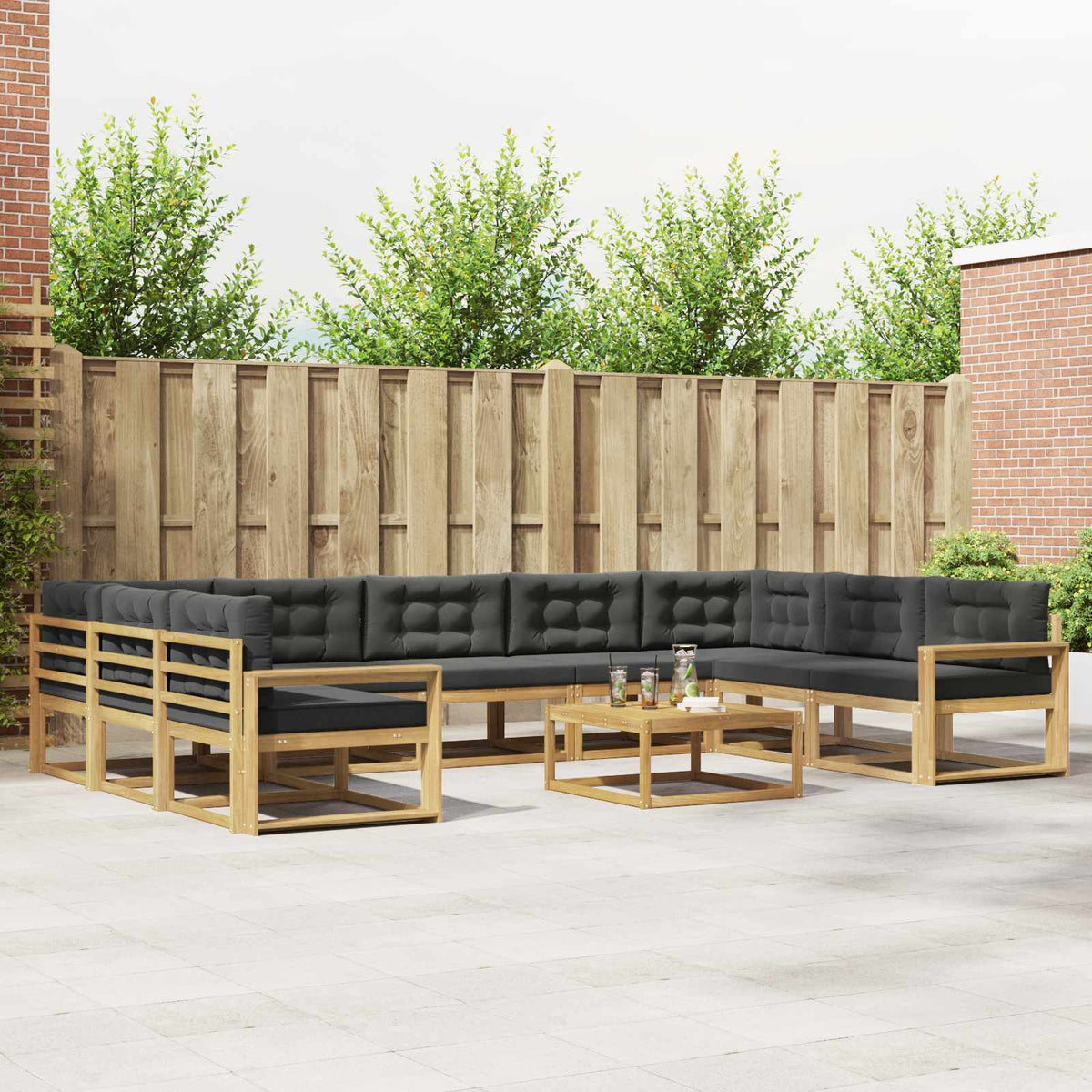 Set vanjskih sofa 10 kom. Bijela i antracit