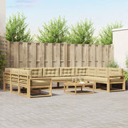 Set vanjskih sofa 10 kom. Smeđa 363 x 187,5 x 73 cm