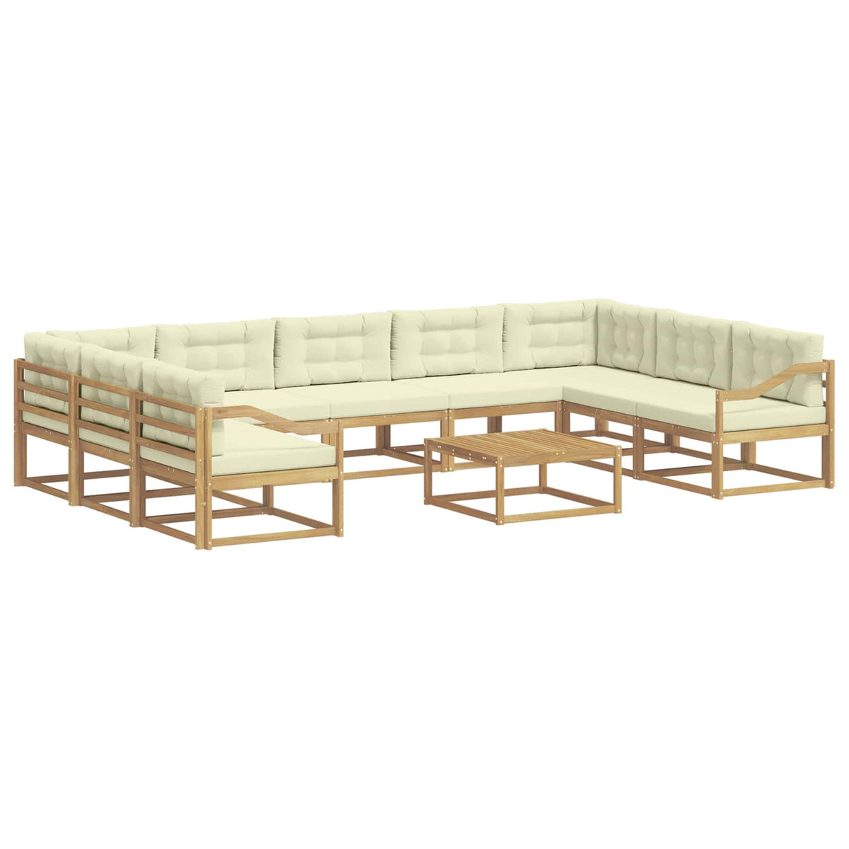 Set vanjskih sofa 10 kom. Bijela i krem