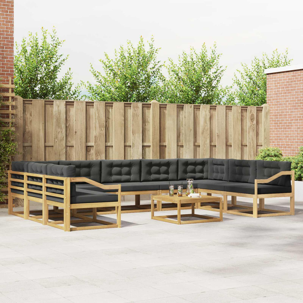 Set vanjskih sofa 10 kom. Bijela i antracit